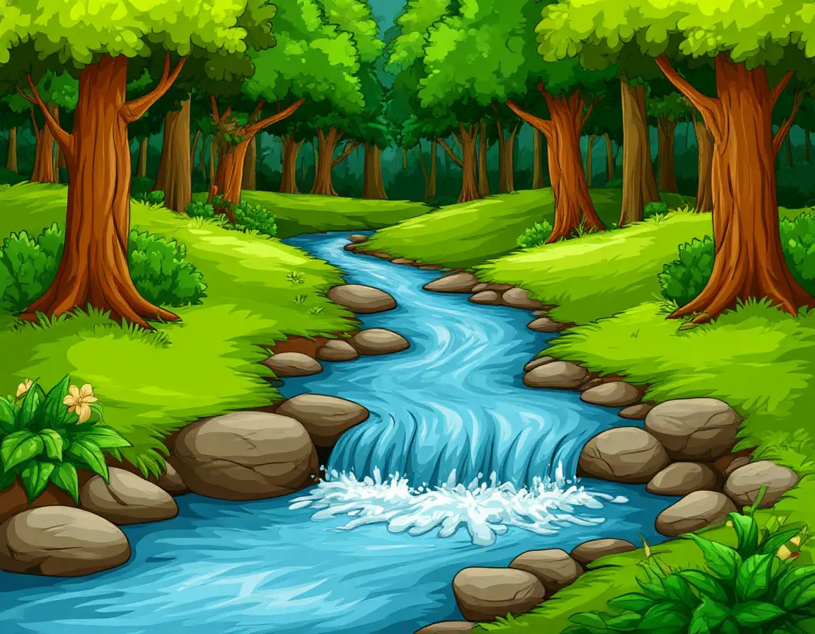 ручей в лесу