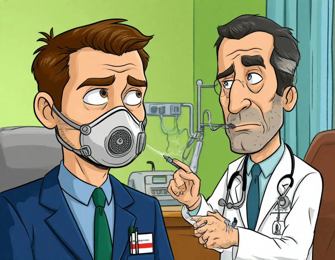 на приеме у врача дыщите-не дышите