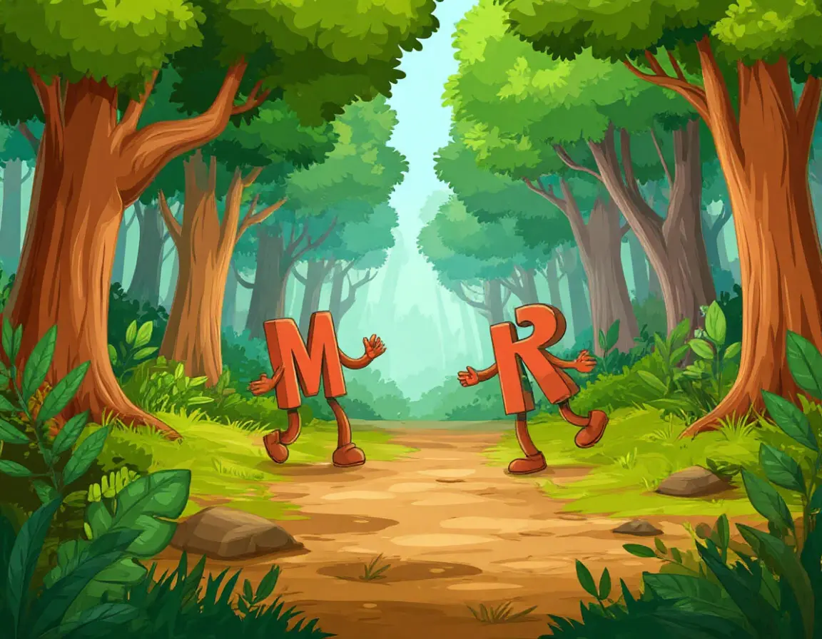 буквы гуляют в лесу