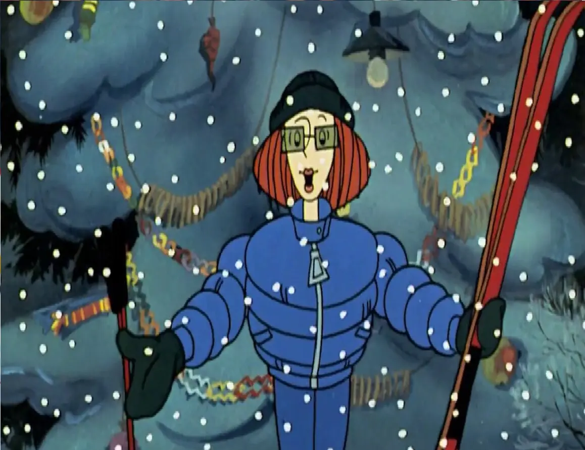 мама из Простоквашино на лыжах