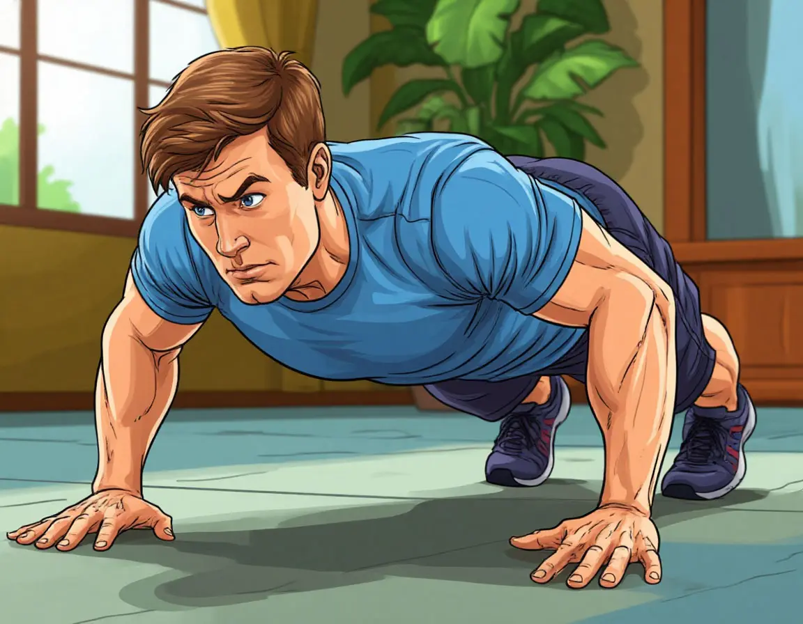 человек отжимается