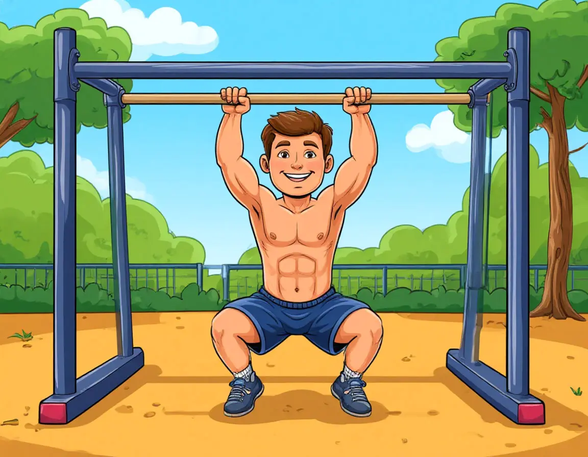 мальчик на турнике