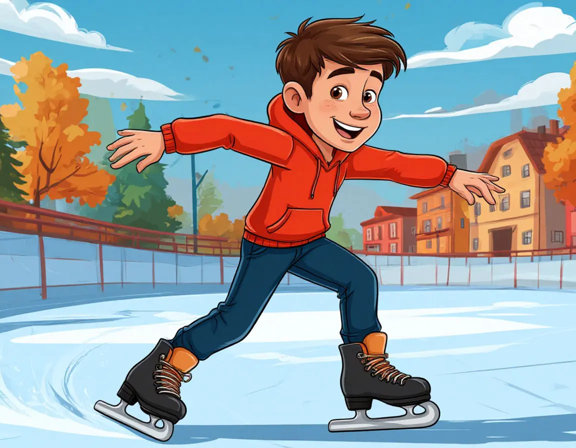мальчик на коньках