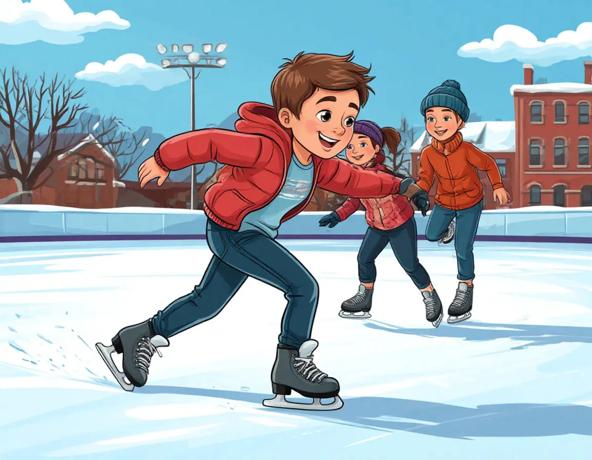 катаются на коньках