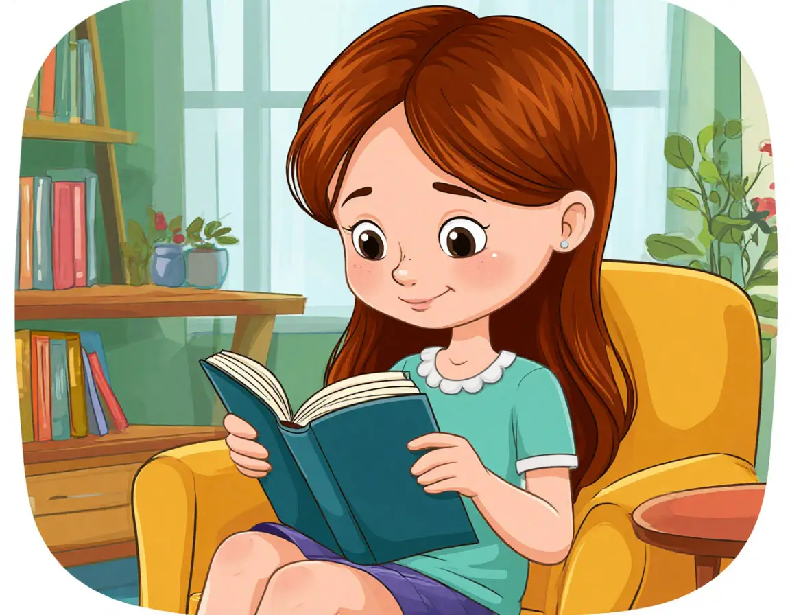 девочка читает книгу